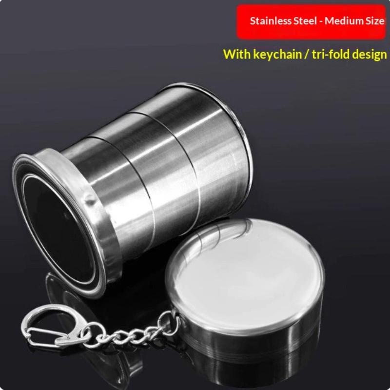 Portable Stainless Steel Retractable Teacup for Outdoor Camping Adventures Easy to Store and Use