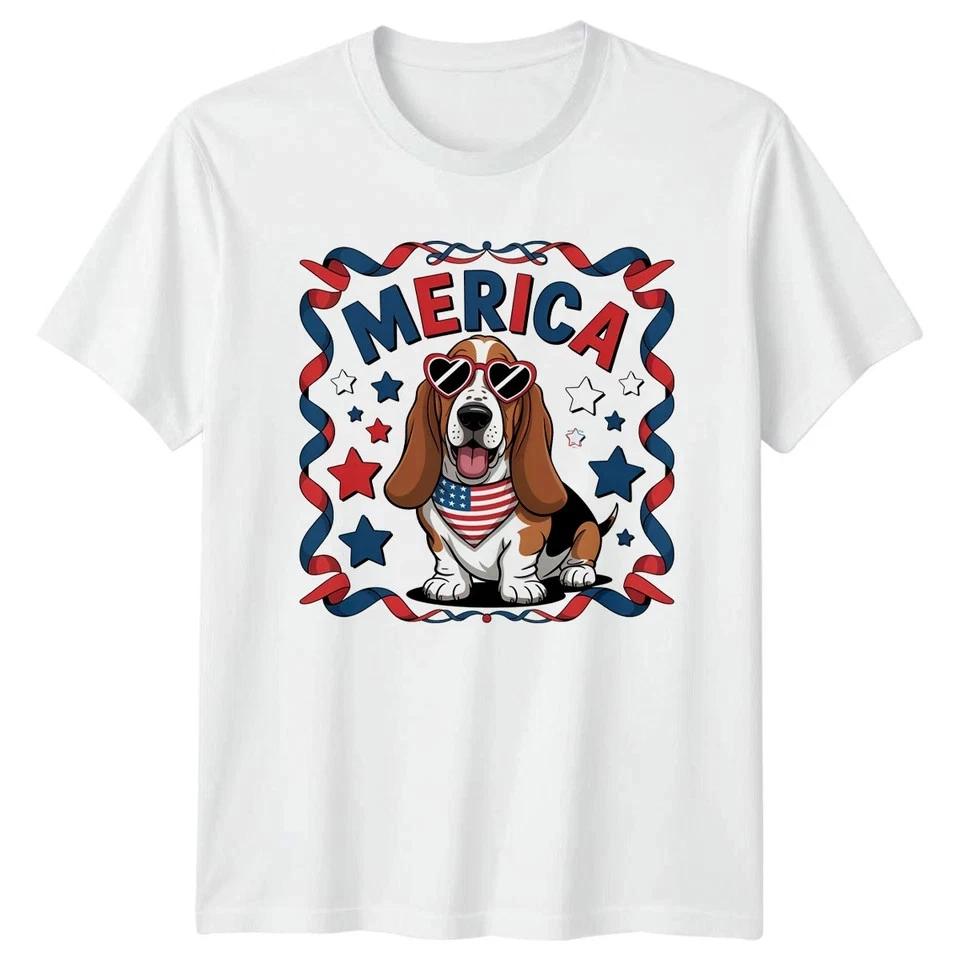 Basset Hound 4th Of July Patriotic Dog Unisex T Shirt 4th Of July Gift S