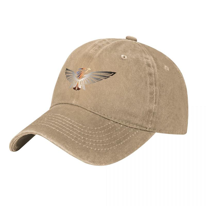 Eagle Logo Washed Canvas Baseball Cap Classic Adjustable Hat with Embroidered Bird Design for Unisex and Women Outdoor Style