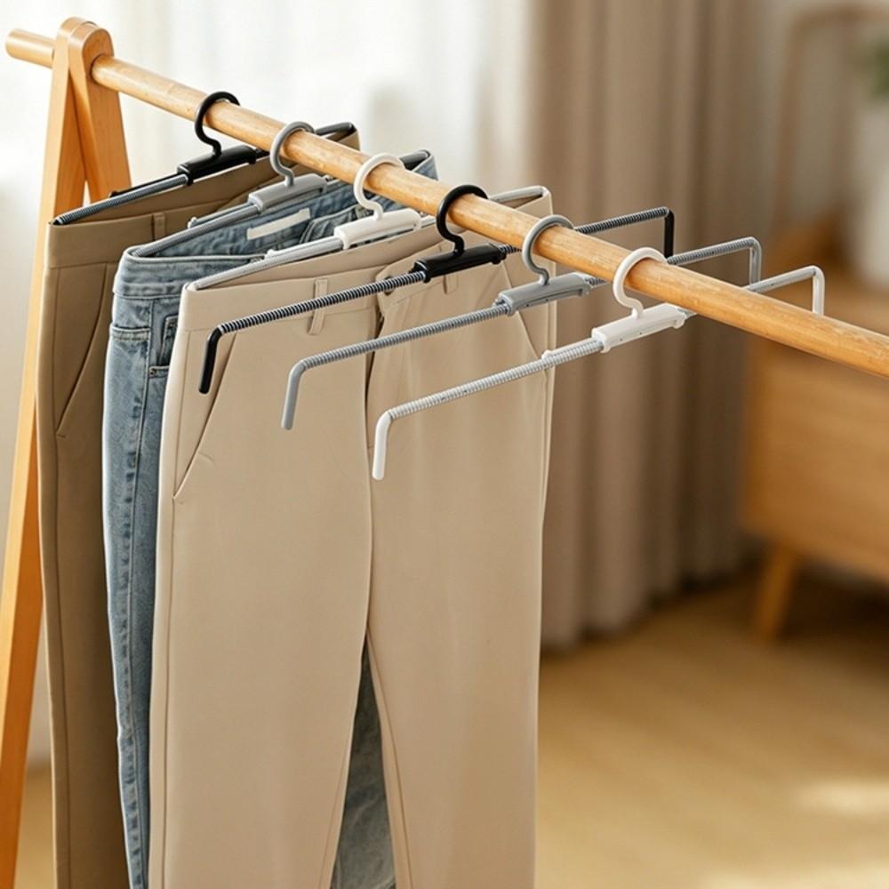 3pcs Multifunctional Stainless Steel Spring Clothes Hanger Clothes Drying Rack Closet Storage