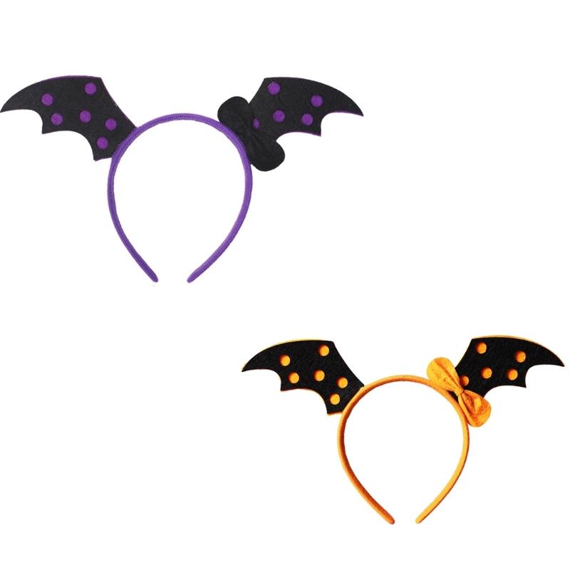 Cute Bat Wing Shape Hair Hoop Women Spa Wash Face Makeup Headband for Photoshoot Halloween Party Hair Accessories