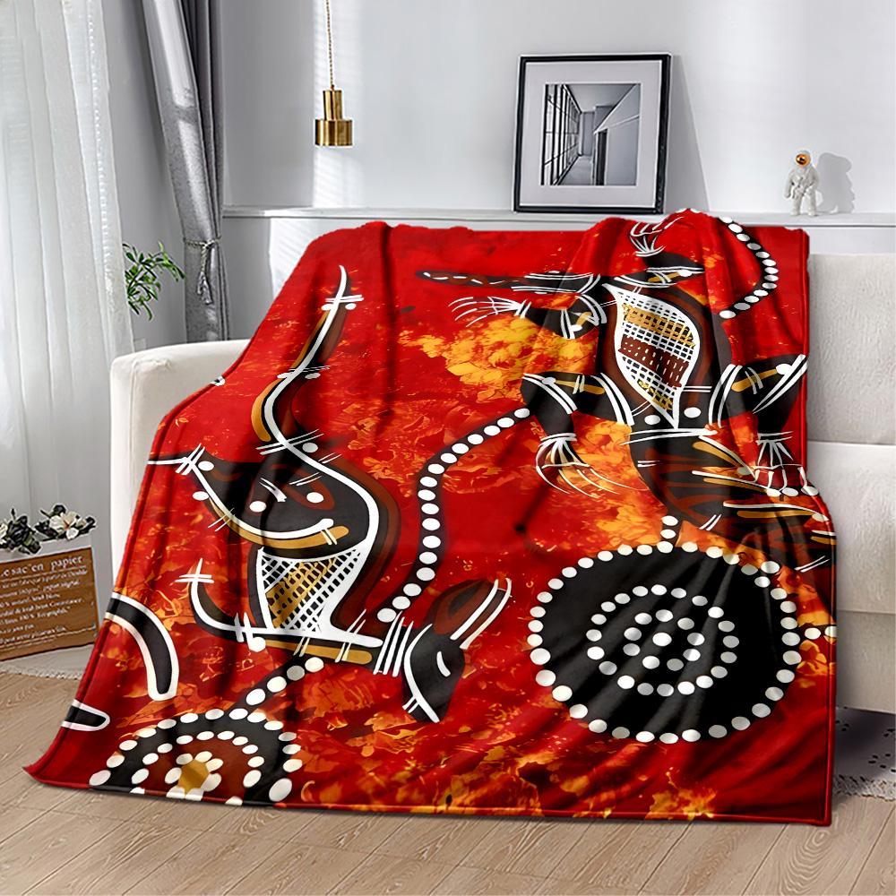 Australian Aboriginal Style 5 Blanket Durable Comfort Perfect for Bedding Bed Picnics All-Season Use Playful Design Gift for Travel Home Birthdays