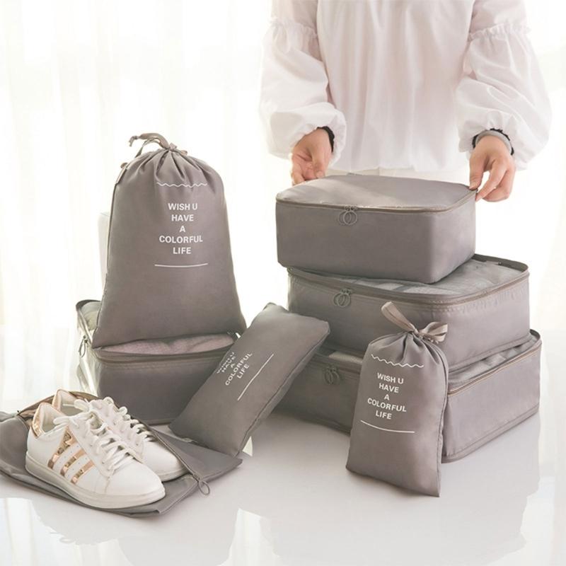 9pcs Travel Storage Bag Set Portable Luggage Organizer for Shoes Packing Clothes Tidy Organizer Wardrobe Suitcase Pouch