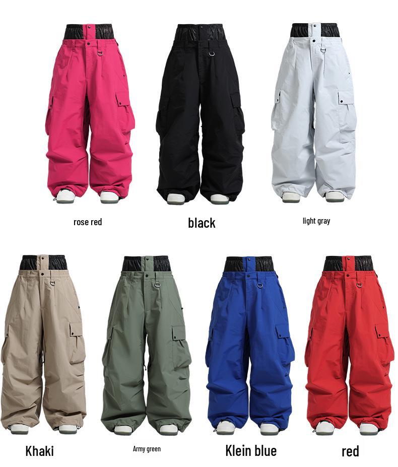 Unisex nepromokavé lyžařské kalhoty - Hřejivé, volný střih pro zimní snowboarding