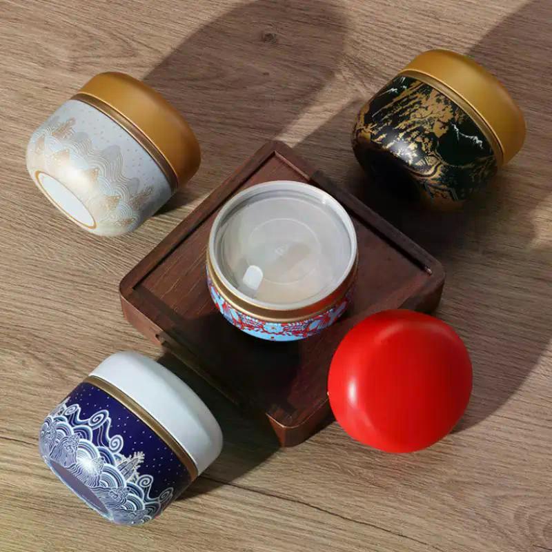 Portable Tea Cans Tinplate Herb Stash Sealed Cans Spice Storage Organizer Moisture-proof Container Box Kitchen Gadgets Food
