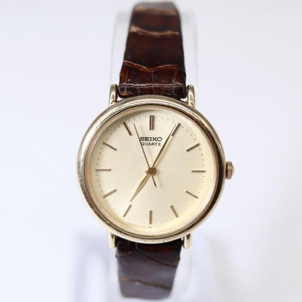 [USED] Seiko Quartz Watch, Gold/Brown Leather, Women's