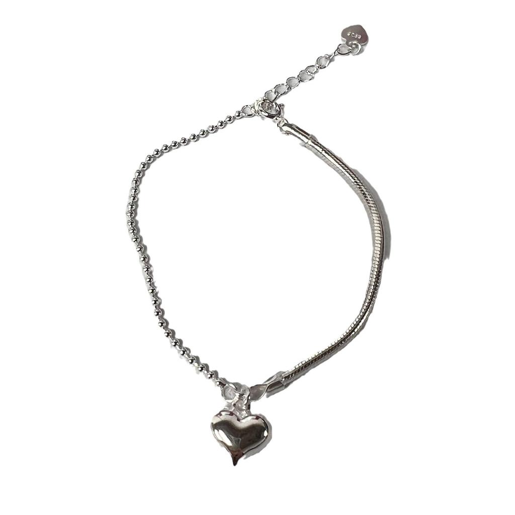 S925 Sterling Silver Heart Bracelet – Women's Elegant Design, New Style for Best Friends, Light Luxury Korean Jewelry.