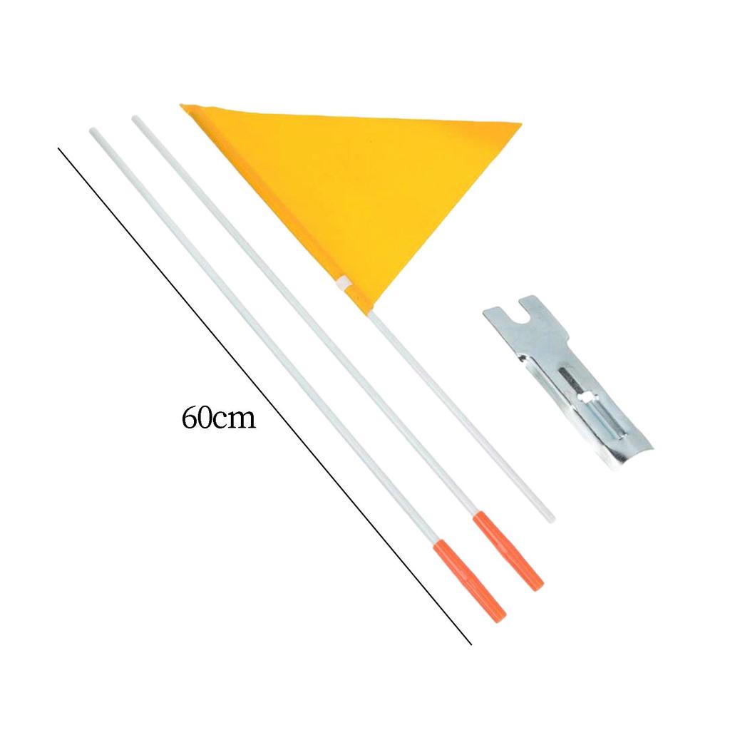 Bike Safety Flag Triangular Fiberglass Easy Install High Visibility Foldable Fittings Pennant