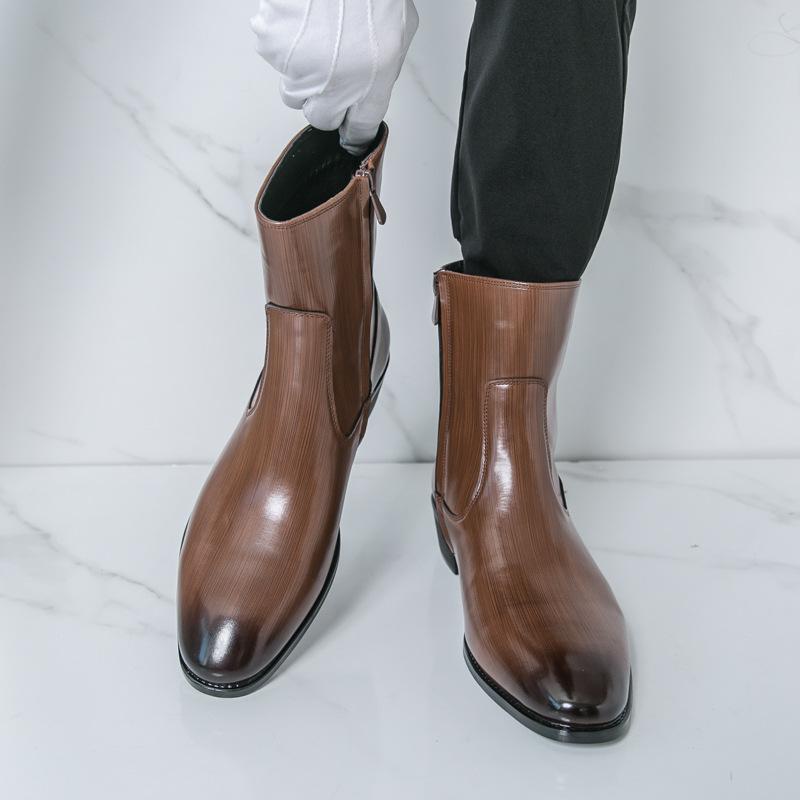 Chelsea Boots Autumn and Winter High-top Leather Shoes British Cigarette Boots Medium-top Martin Boots High-end Business Short Boots