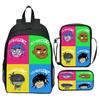Gorillaz UK Virtual Band Printed Cartoon Backpack 3-Piece Set School Bag Lightweight Large Capacity