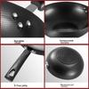 Wok Iron Pan 30CM, Compatible with Gas And Induction Stoves, Non-Coated, Suitable for Metal Spatula, MDB-30