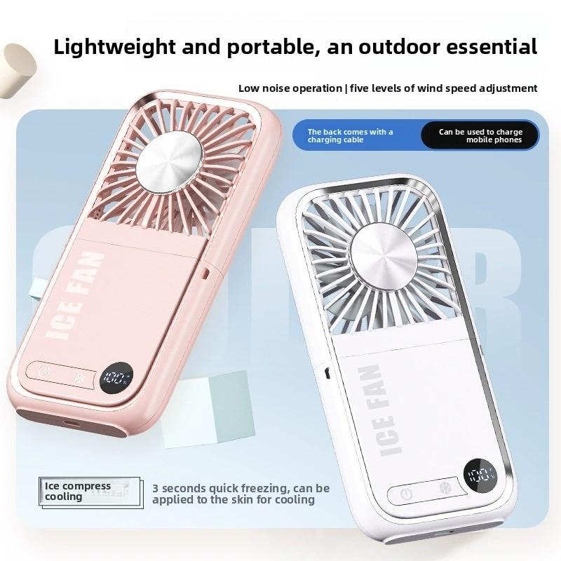 Ventilador portátil de mano recargable por USB plegable de escritorio para enfriamiento al aire libre