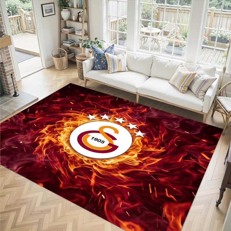 Galatasaray FC Design Crystal Velvet Carpet Cozy Non?Slip Printed Rug For Bedroom Living Room Entrance
