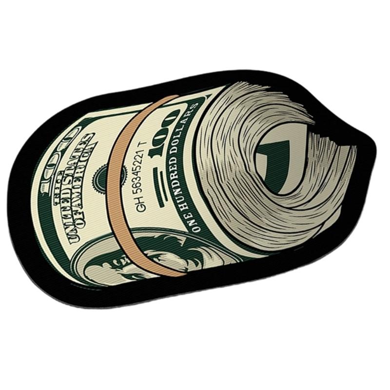Nonslip Bath Mat Creative Money Shape Carpet Irregular Art Floor Mat for Living Room Bedroom Kitchen Hallway Entry Pad