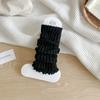Leg Warmers Women Autumn and Winter Knitted Foot Cover Black White Long Socks JK Japanese Fashion Lolita Sweet Girls Leg Warmers