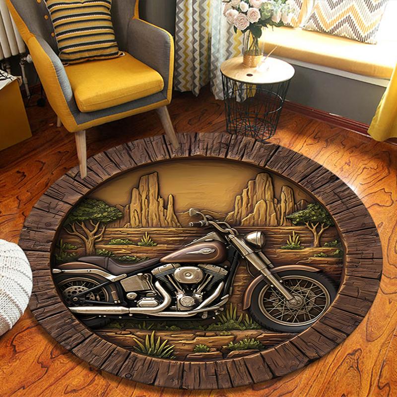 

Chief Motor Round Area Rug,Carpet Rug for Living Room Bedroom Sofa Playroom Decor,Non-slip Floor Mat 80cmx80cm