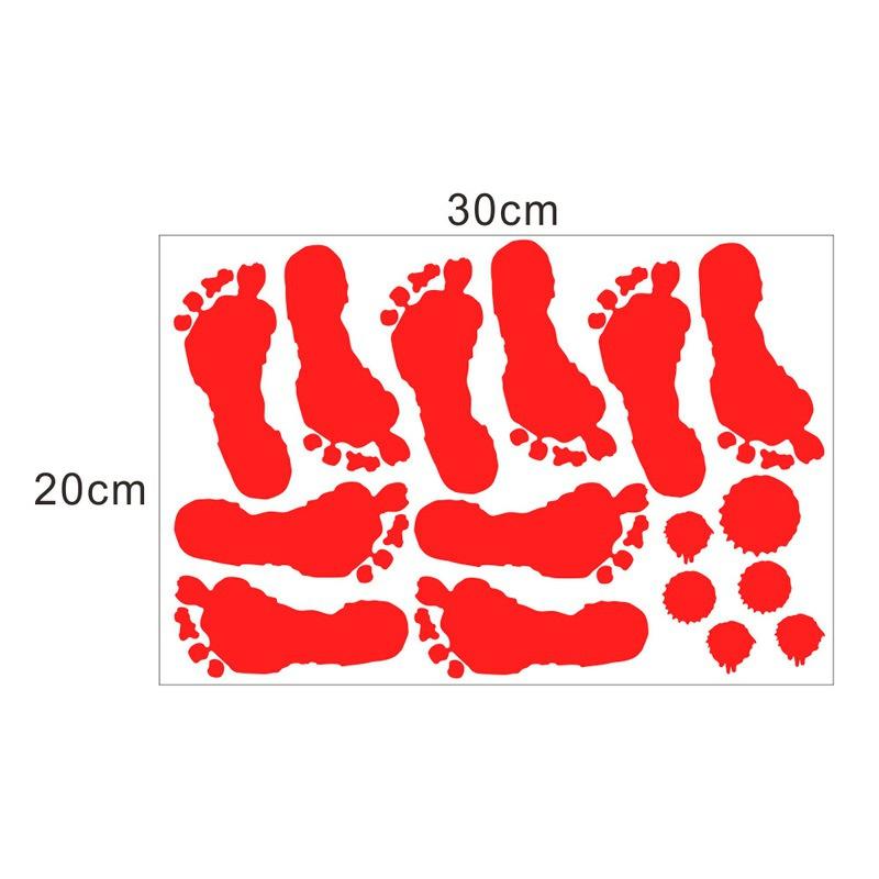 Imitation Blood Hand Foot Luminous Print Stickers Waterproof Horror Zombie Halloween Car Wall Door PVC Party Haunted House Decor