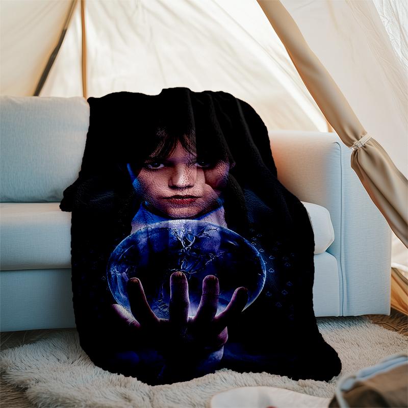 Wednesday Theme Printed Blanket - Perfect for Couch, Bed, Travel & Outdoor Use | Machine Washable, Cozy & Durable.