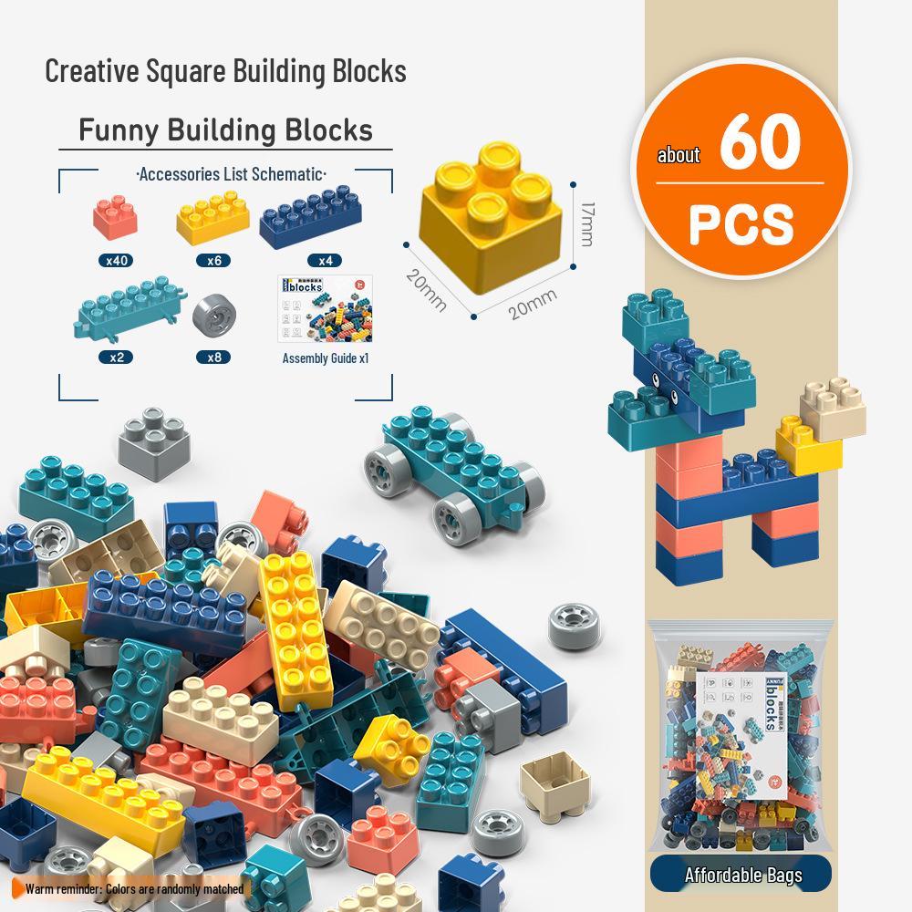 New Dual-Color Children's Building Blocks: Assembled Puzzle & Educational DIY Toys for Early Learning