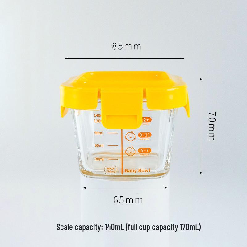 Sealed Glass Baby Food Container: Steamable, Microwaveable Portioning Bowl for Fresh-Keeping & Sampling