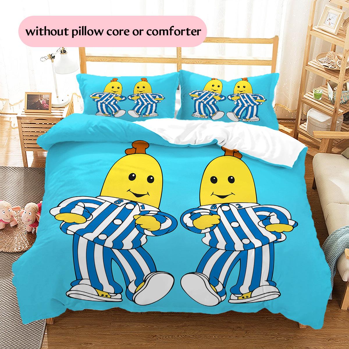 

Bananas in Pyjamas Pattern Bedding Quilt Set Home Decoration Gift (1 * duvet cover + 2 * pillowcase without core) 135x200cm