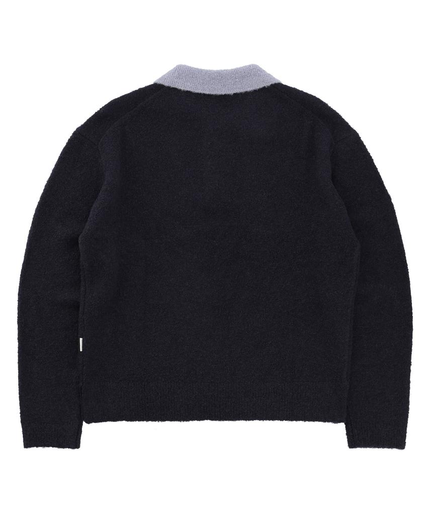 NOWANDTOMORROW Color Block Collar Pullover [3 Color]