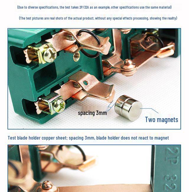 3P 63A Double-Pole Double-Throw Reversing Knife Switch, 100A Three-Phase, Dual Power Transfer