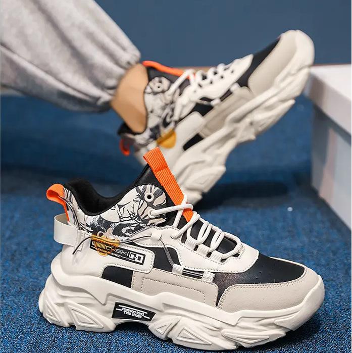 

Высокие мужские туфли осень-зима 2024 года новые универсальные молодежные спортивные и развлекательные туфли на толстой подошве модные туфли Putian dad 44