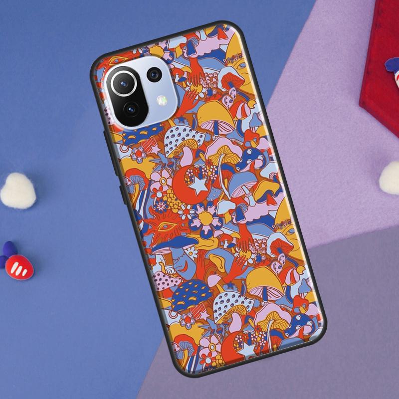 Psychedelic Mushrooms Florals Cover For Xiaomi 14 13 Ultra 11T 12T 13T 14T Pro POCO X7 Pro X3 X5 F3 F5 F6 M6 X6 Pro Case