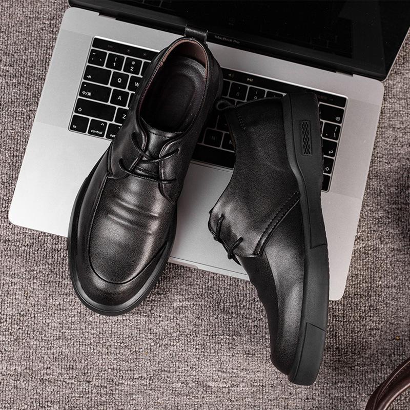 Skórzane buty męskie ze skóry bydlęcej buty wizytowe biznesowe casualowe buty skórzane męskie bydlęce wszechstronne buty męskie