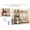 Minimalist Bamboo Floor Standing Clothes Rack