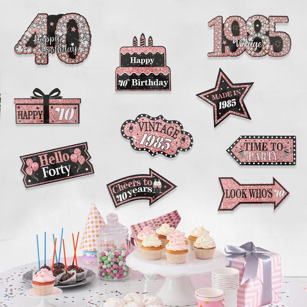 Black Gold Birthday Decor Rose Gold Birthday Party Sign Party Decorations Happy 18th 30th 50th Birthday Party Decorations Signs