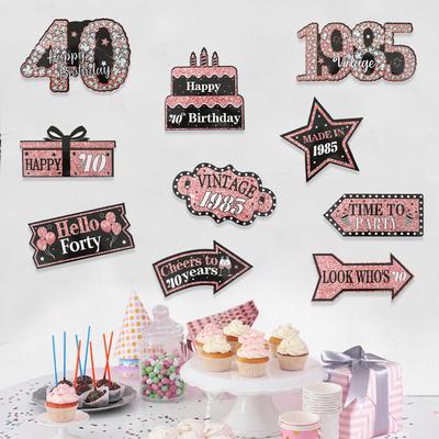 Black Gold Birthday Decor Rose Gold Birthday Party Sign Party Decorations Happy 18th 30th 50th Birthday Party Decorations Signs
