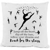 Gymnast Jump Off The Beam Flip Off The Bars Follow Your Dreams Soft Throw Pillow Cover Cushion Cover Decor for Sofa Couch Bed 18x18 Inch Girls