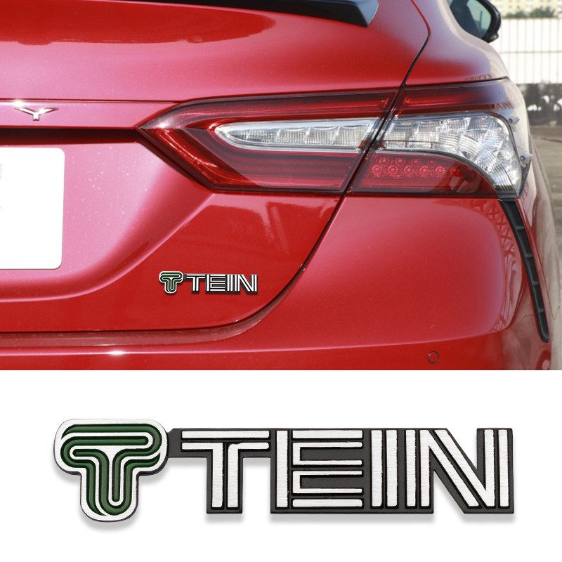 TEIN metalen embleem driedimensionaal autologo, achterklep autologo, modificatie-embleem, aluminium embleem, geborsteld aluminiumlegering carrosseriesticker