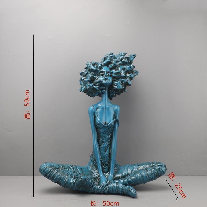 Modern Abstract Art Figure Sculptures, Resin Crafts, Statues, Fashionable Girl Figure Portraits, Home Decoration Accessories