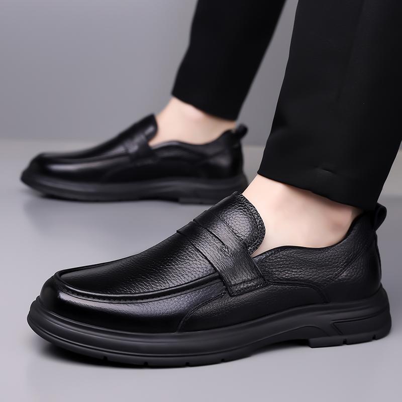 

Men Oxford Business Shoes Leather Casual Soft Sole Lace-up Sneakers Luxury Middle-aged Old Man Dad Business Shoes 44