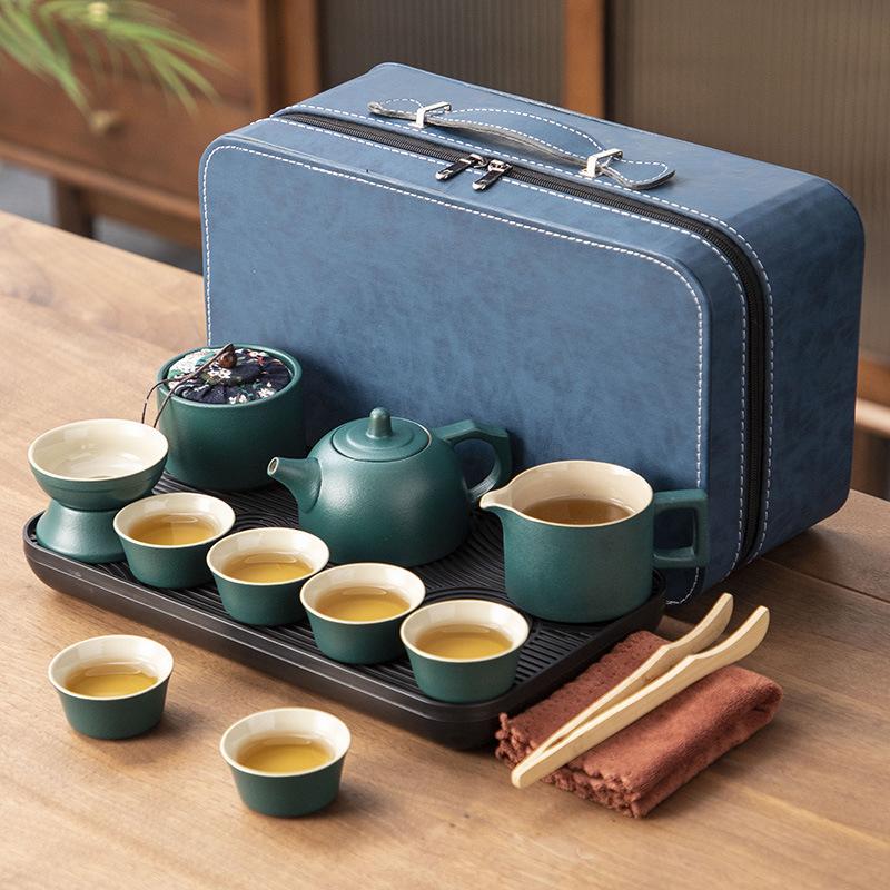 Ceramic Portable Travel Tea Set Household Gifts Business Company High-end Gifts