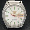 AUTOMATIC VINTAGE SEIKO 5 JAPAN MENS WHITE COLOR DIAL WATCH a702607-1