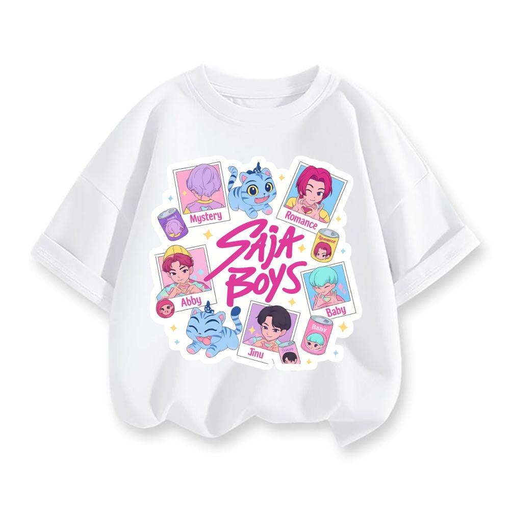 Kpop Demon Hunters Huntrix T-shirts For Kids Boys Girls Summer Casual Tops Short Sleeve Graphic Tees Kpop Demon Hunters T Shirt