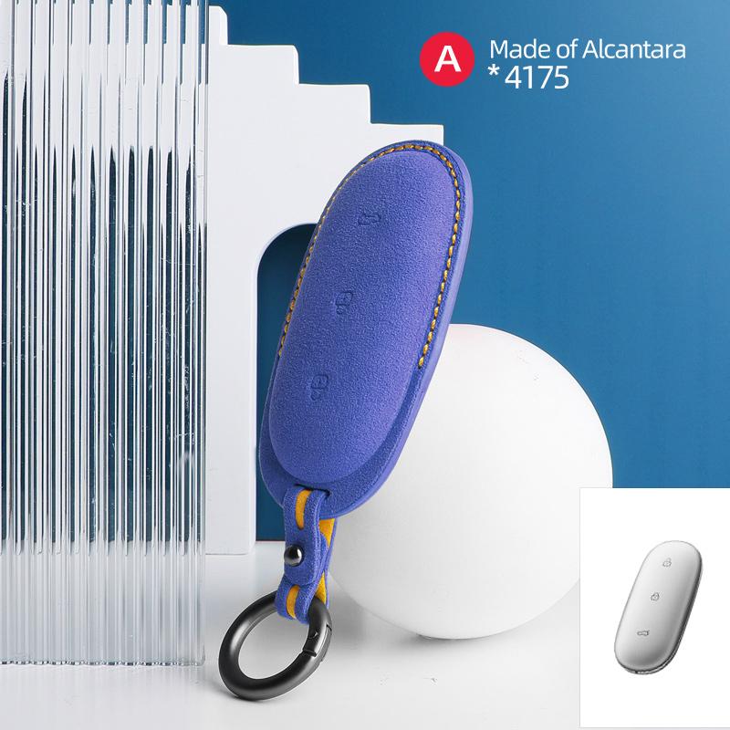 3 Buttons Car Remote Key Case Cover for LEADING IDEAL for LiXiang L9 L8 L7 Suede Car Key Shell Fob Protector Bag