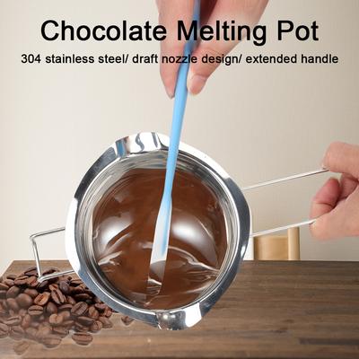 300ml Ciocolată Unt Topitor Oală Tigaie Săpun Handmade Instrument Bucătărie Bol Lapte Fierbător Cu Pensulă Unt Mâner 12cm Oțel Inoxidabil