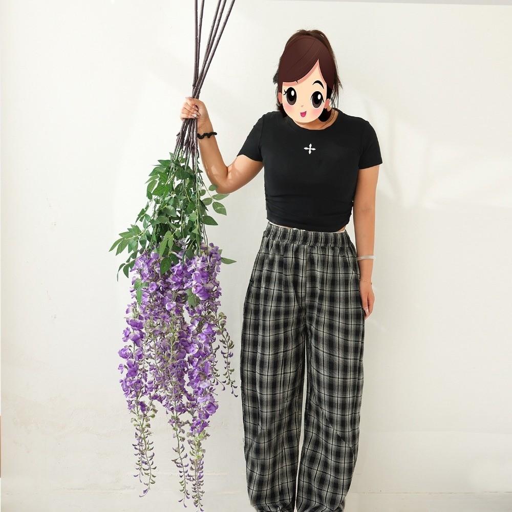 New Long Branch Artificial Flower 3 Forks Hanging Decor Wisteria Vine Garland 180cm Wisteria Flowers Home