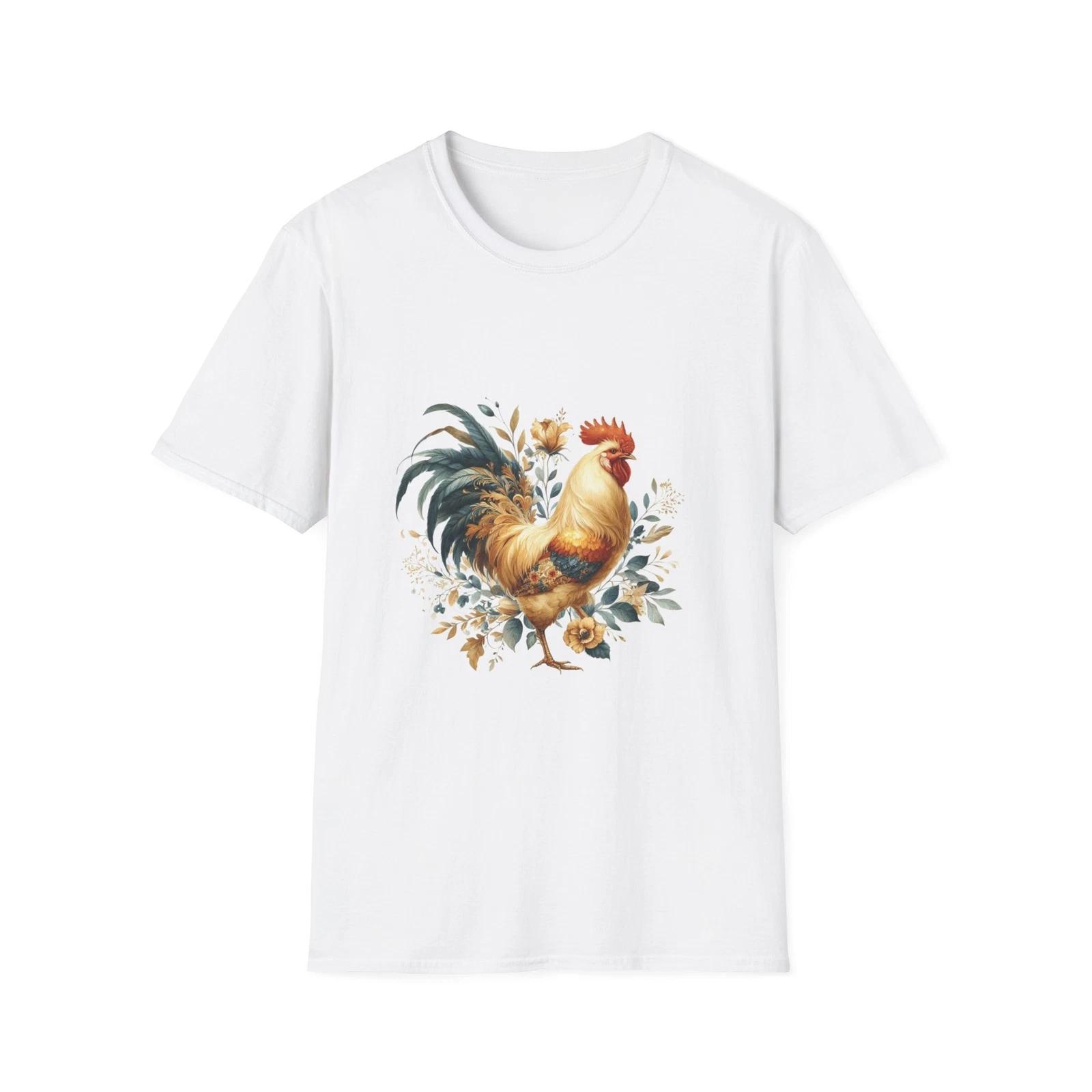 Vintage Rooster T-Shirt, Farmhouse Style, Animal Lover Gift, Country Decor, M