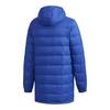 Adidas Reversible Mid-Length Hooded Color Block Striped Logo Down Jacket Men Outerwear Blue Black DM1968