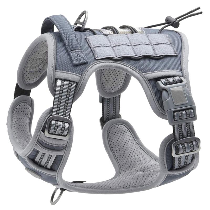 Dog Adjustable Training Vest Harness Comfortable Dog Vest Harness for Medium Dogs Multicolored Vest S серый