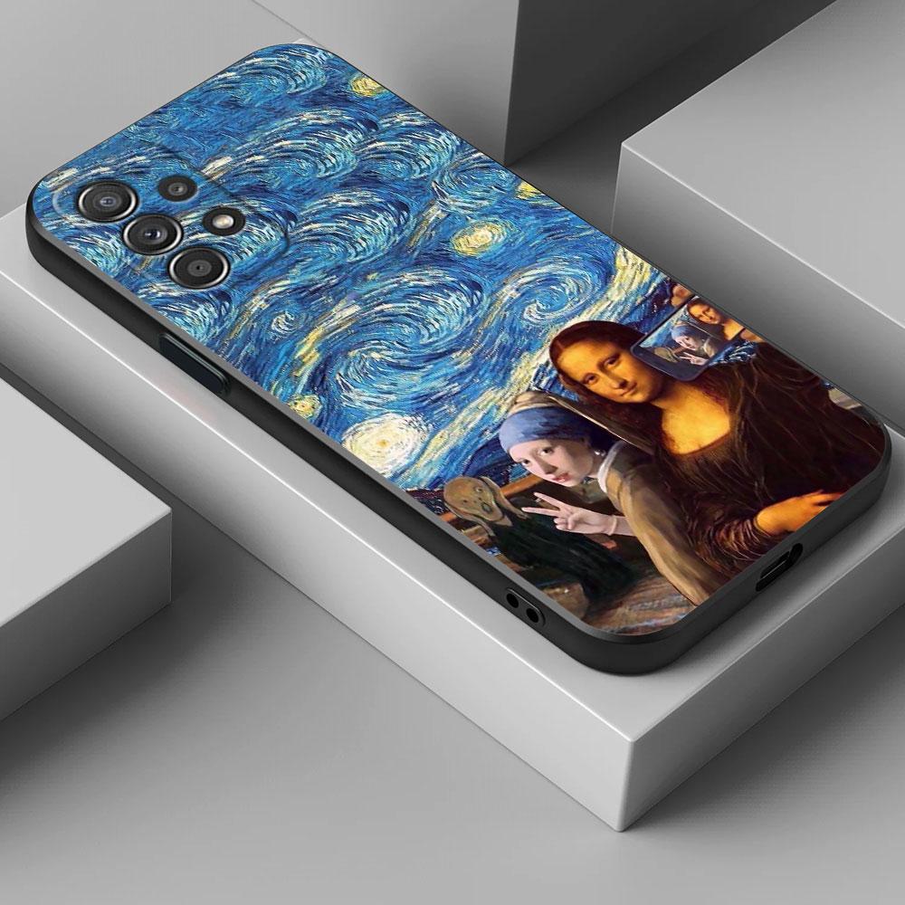 For Samsung Galaxy A56 Case A57 A55 5G A37 A17 A54 A52 A53 A34 A35 A32 A50 A72 A7 Cover Funny Oil Painting Van Gogh Starry Night