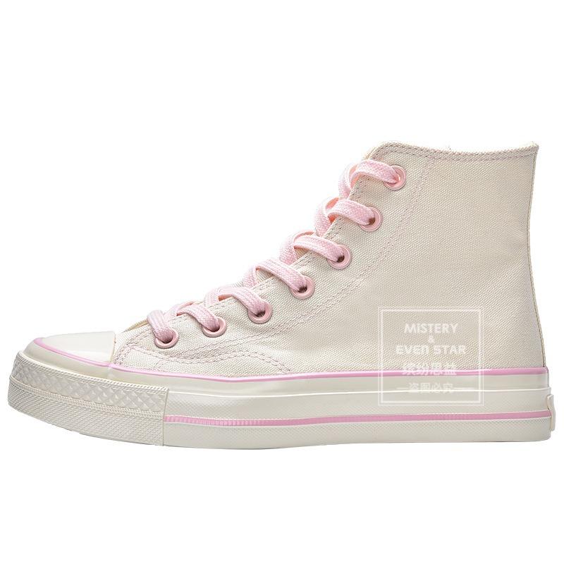 New product hot sale new classic cherry blossom powder high-top canvas shoes women's versatile board shoes