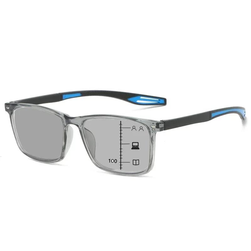 Progressive photochrome multifokale Lesebrille 3 in 1 Outdoor-Bifokal-Sonnenbrille TR90 Sport Anti Blue Near Far Brillen