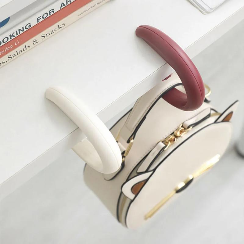 Portable Bag Hook Hanger Foldable Table Hook Office Decor Plastic Desk Side Hook Use Handbag Travel Bag Organizer Hook Holder